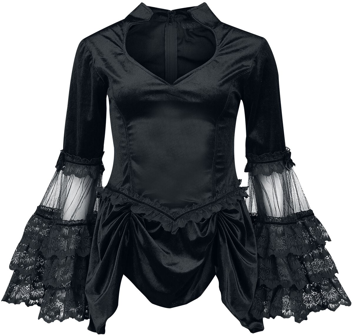 Sinister Gothic – Gothic Langarmshirt – Gothic Longsleeve – L – für Damen – Größe L – schwarz