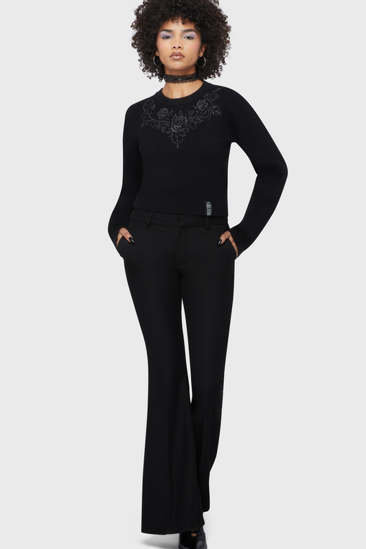 Thumbnail - Killstar Roseblood Sweater Sweatshirt schwarz in XL