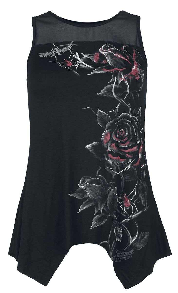 Alchemy England Top – Bleeding Rose – S bis XL – für Damen – Größe M – schwarz Alchemy England Top – Bleeding Rose – S bis XL – für Damen – Größe M – schwarz