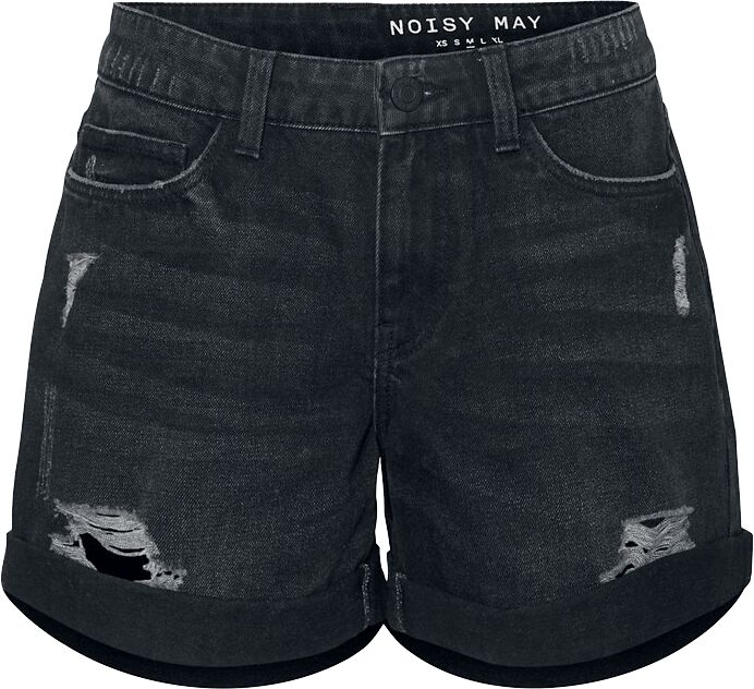 Image of Shorts di Noisy May - Smiley Destroy Shorts - XS a XL - Donna - nero