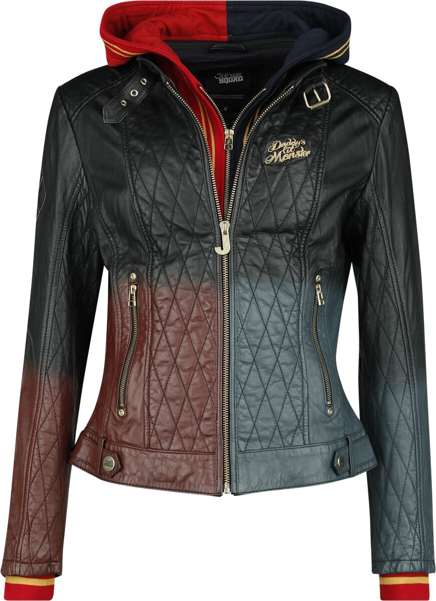 DC Comics Lederjacke - Harley Quinn - Daddy's Lil' Monster - XL bis XXL - für Damen - Größe XL - multicolor - EMP exklusives - Frauen - female