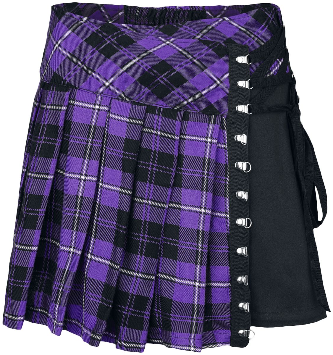 Chemical Black - Gothic Kurzer Rock - Hybrid Skirt - XS bis 4XL - für Damen - Größe L - lila/schwarz