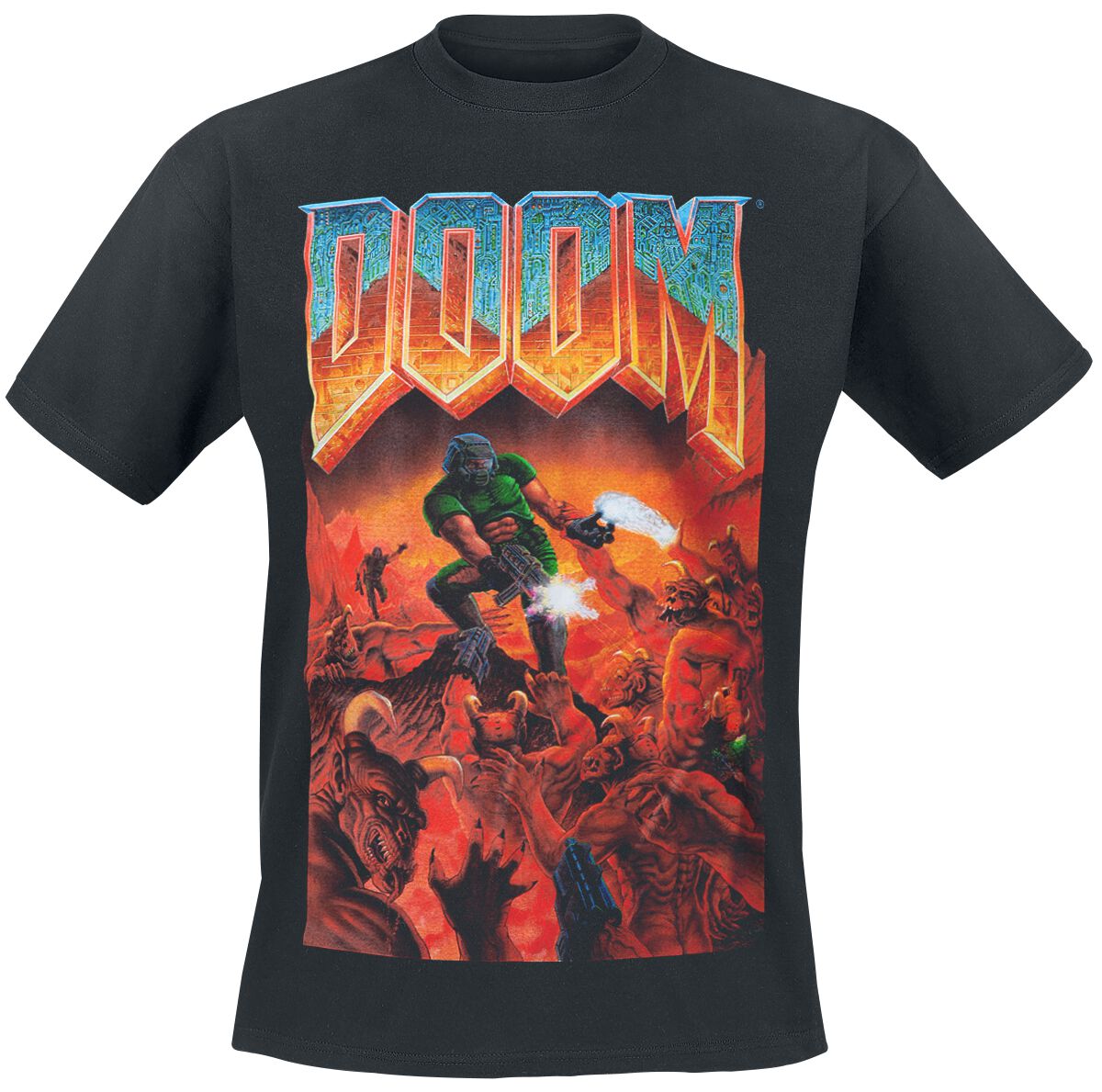 Levně Doom Classic Boxart Tričko černá