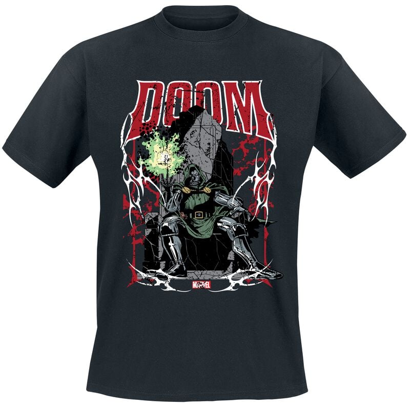 T-Shirt Manches courtes Disney de Marvel - Dr. Doom Metal - S à XXL - pour Homme - noir