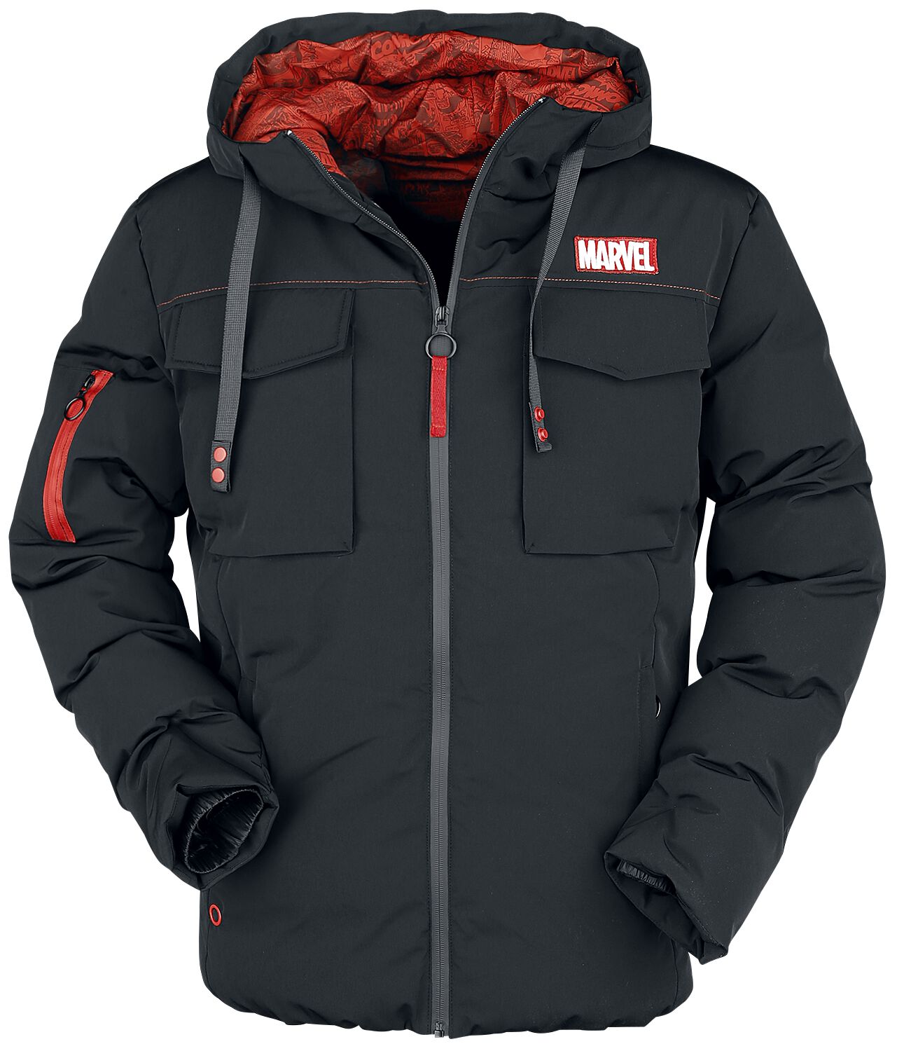 Marvel - Marvel Winterjacke - Marvel Logo - S bis XL - für Männer - Größe L - schwarz  - EMP exklusives Merchandise!