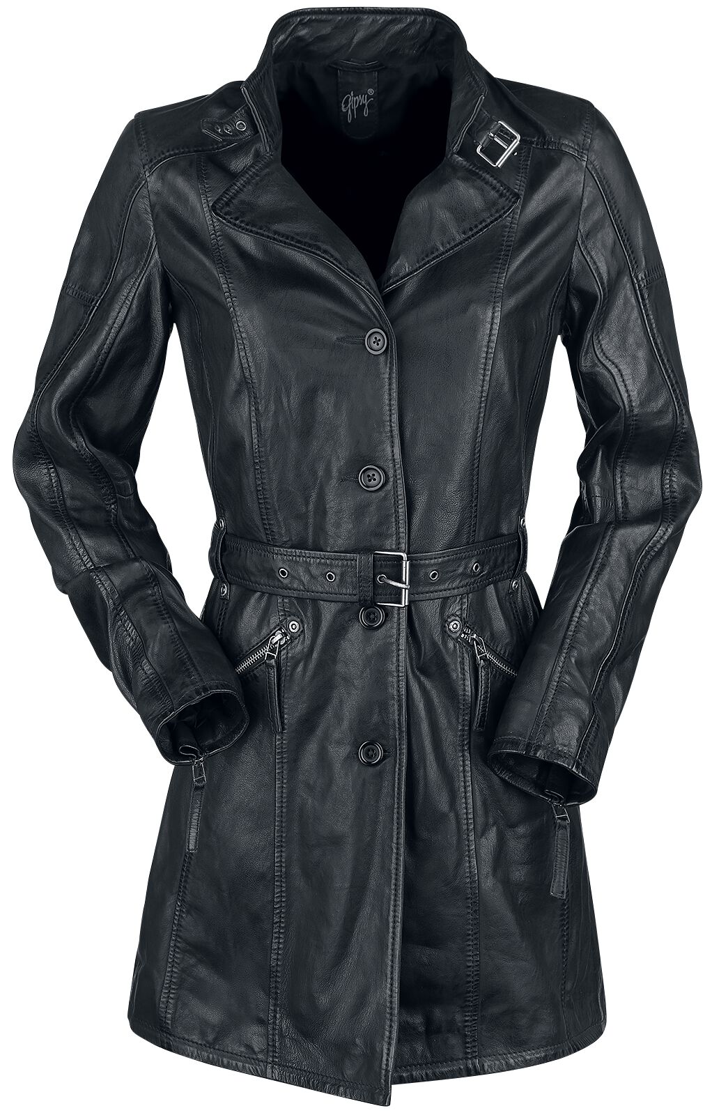 Gipsy Frida 2 LDCV Leather Coat black