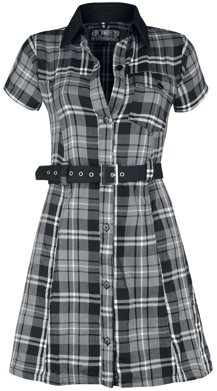 Robe courte de Poizen Industries - Robe Adelaide - XS à XXL - pour Femme - noir/gris/blanc