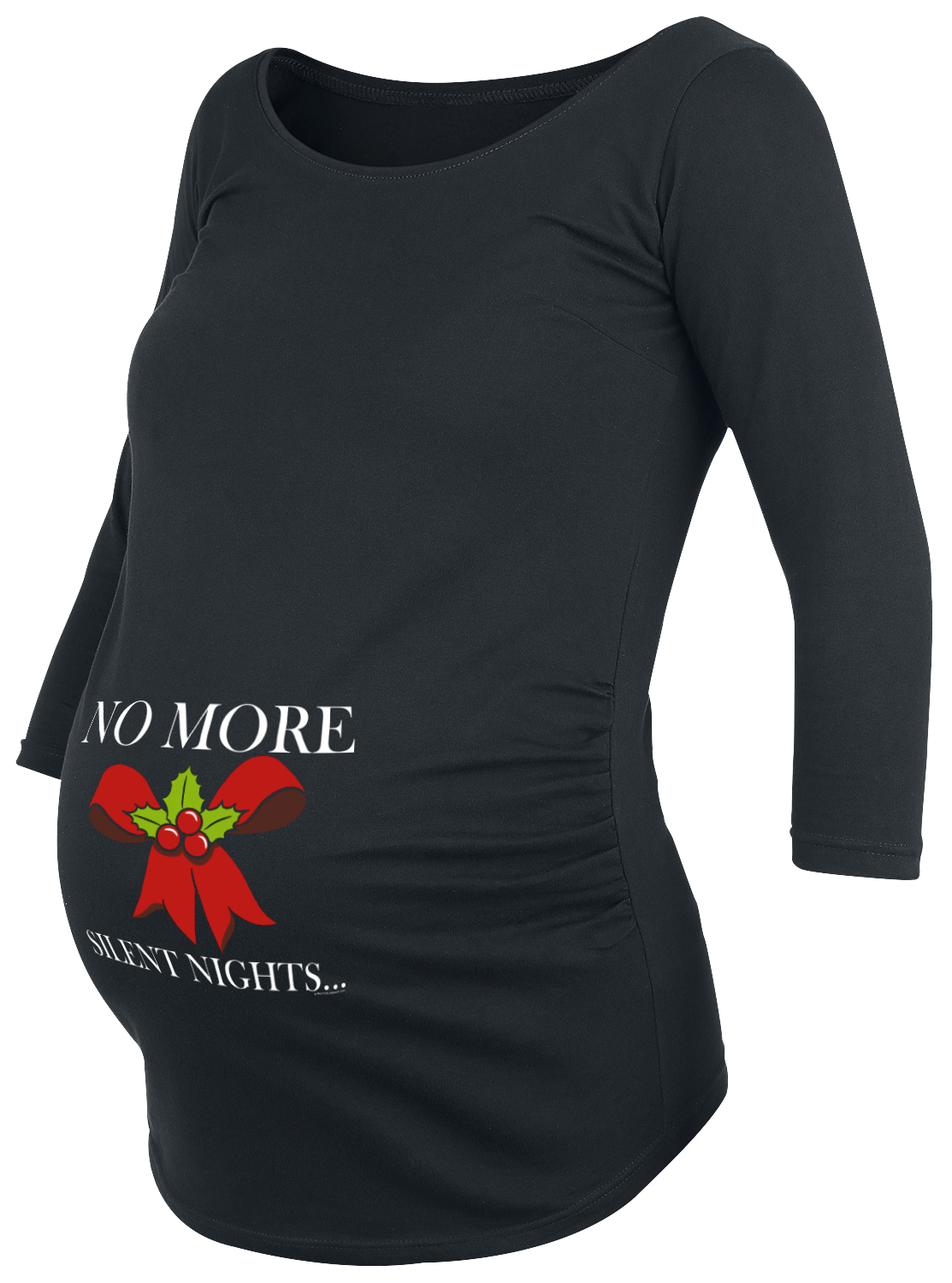 Umstandsmode No More Silent Nights... Langarmshirt schwarz