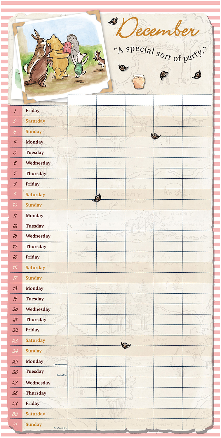 Winnie The Pooh Familienkalender 2023 Wandkalender multicolor