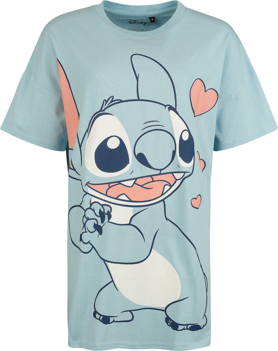 Lilo & Stitch Disney Oversized T-shirt - Stitch Love - Oversized - for Women - light blue