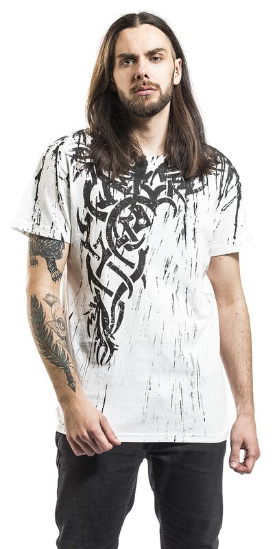 Markenkleidung Outer Vision Wings Tattoo Splashed Strips | Outer Vision T-Shirt