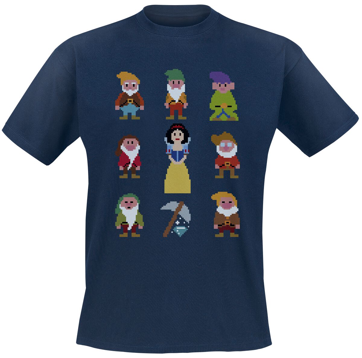 Snow White and the Seven Dwarfs Snow White and the Seven Dwarfs  - Pixel Group Photo T-Shirt blue
