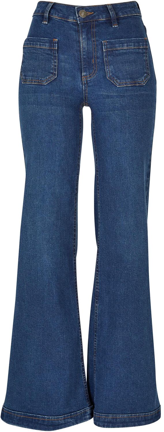 Ladies Vintage Flared Denim Pants Jeans denim/blau von Urban Classics