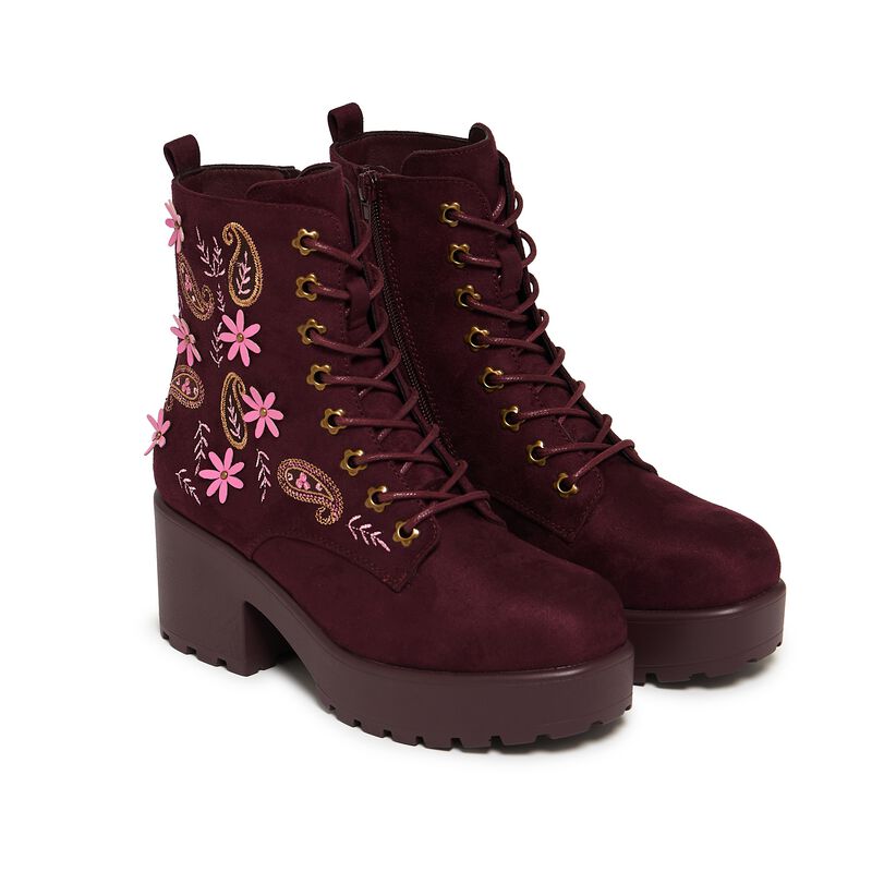5056852108031 - Moonlit Ember Suede Lace Up Boots Boot rot in EU41