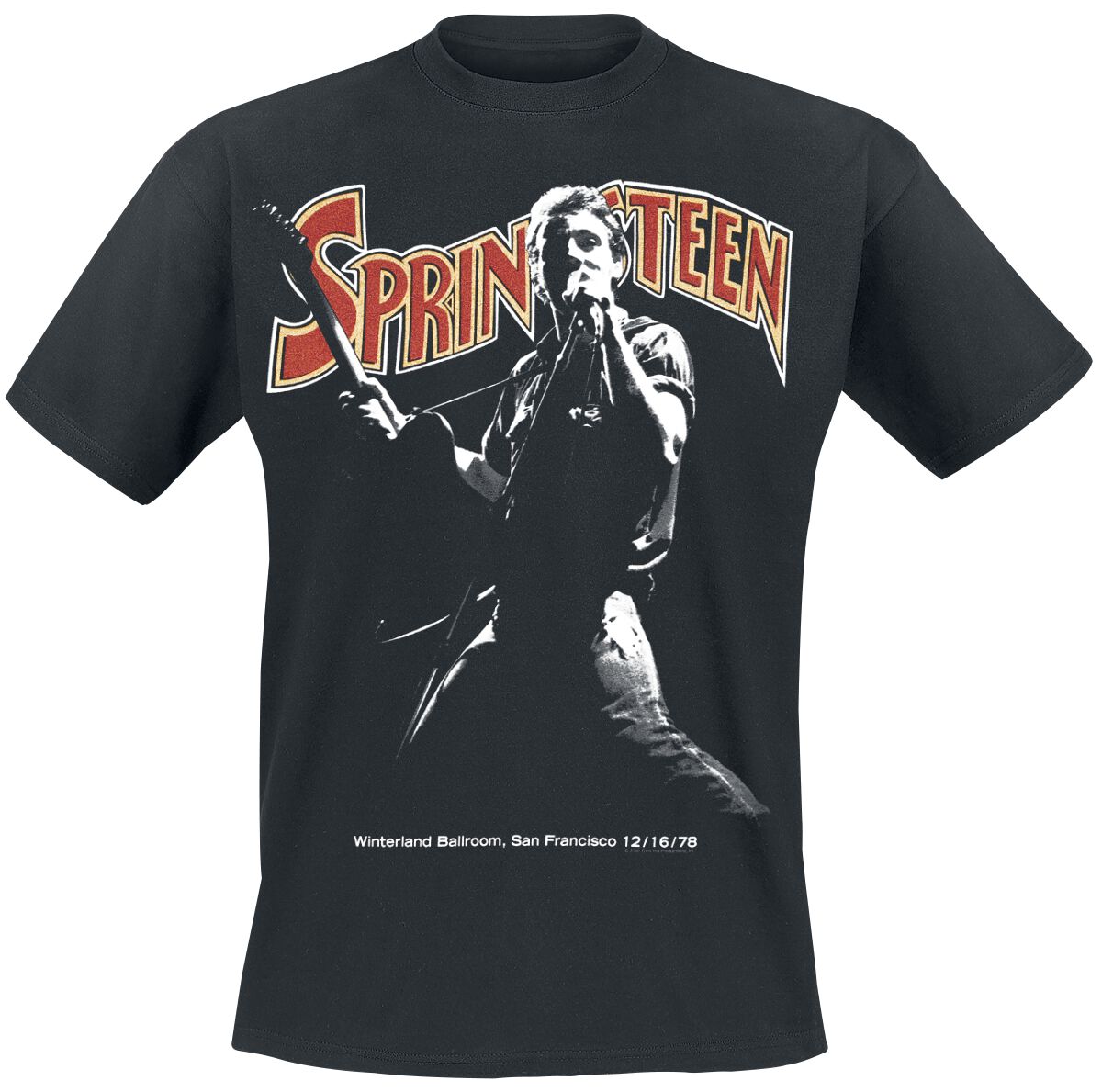 Bruce Springsteen T-Shirt - Winterland Ballroom Singing - S bis 3XL - für Männer - Größe XL - schwarz  - Lizenziertes Merchandise!