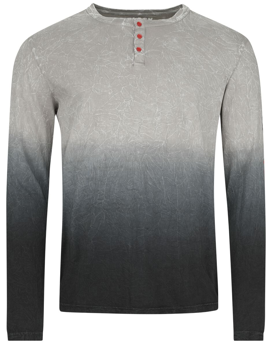 Black Premium by EMP Grey Dip Dye Longsleeve Langarmshirt grau in XL