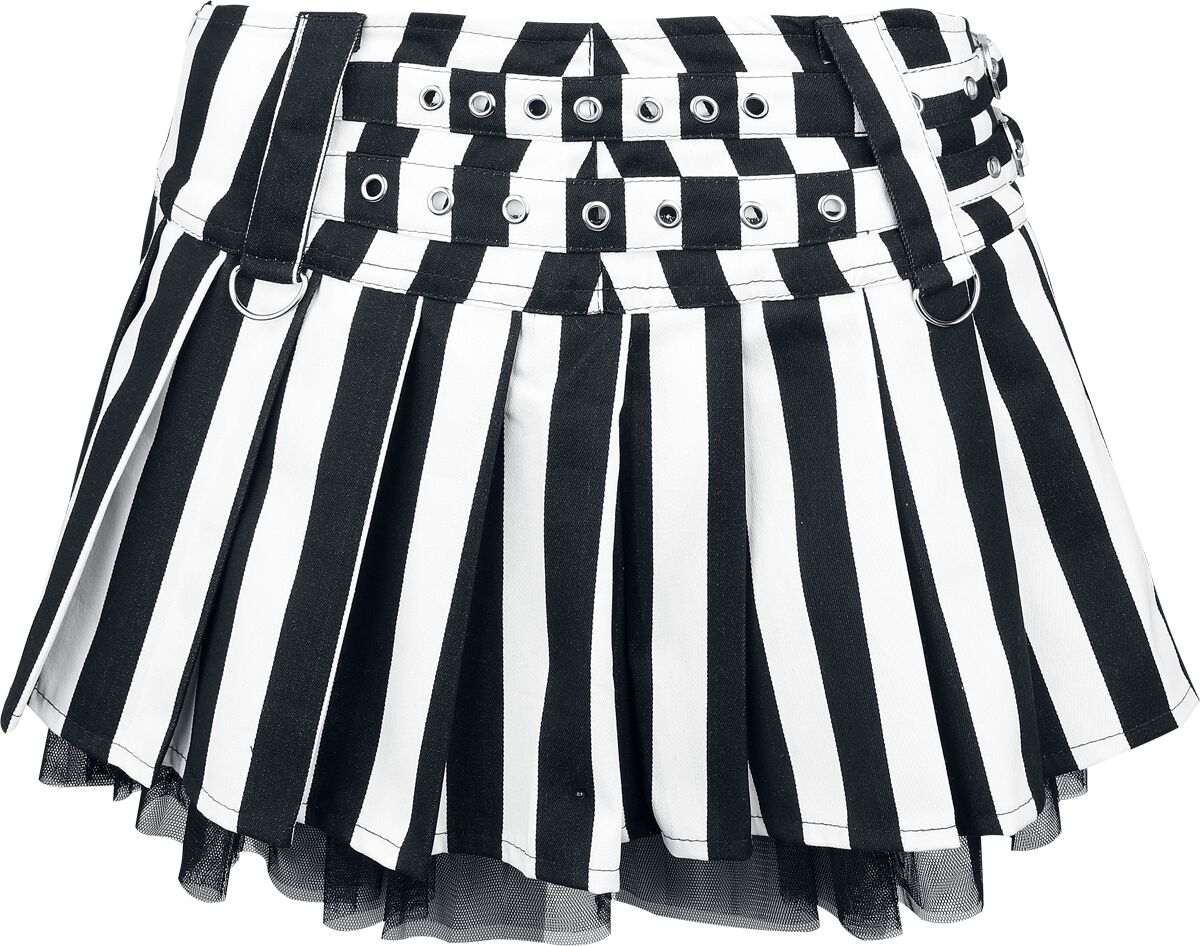 Burleska - Gothic Mini Skirt - Lucy Skirt - L to XL - for Women - white-black