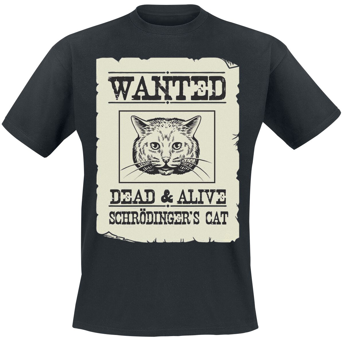 Tierisch Schrödinger's Cat Is Alive T-Shirt schwarz in XXL