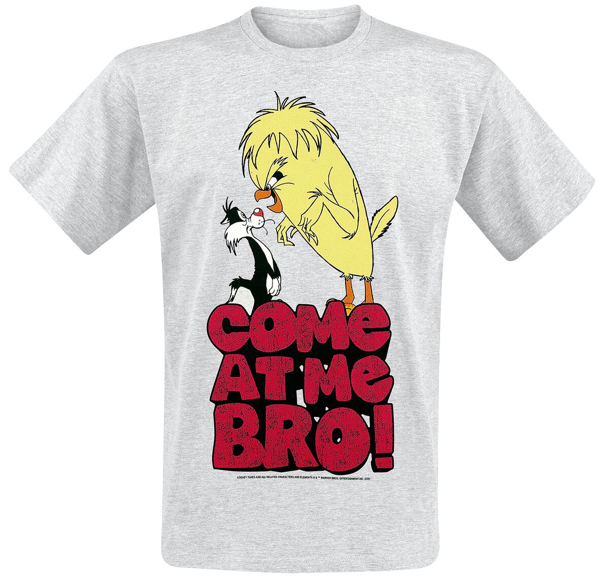 Looney Tunes Come At Me Bro! T-Shirt mottled grey