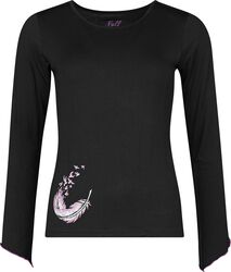 Longsleeve With Wing And Feather Print, Full Volume by EMP, Langarmshirt