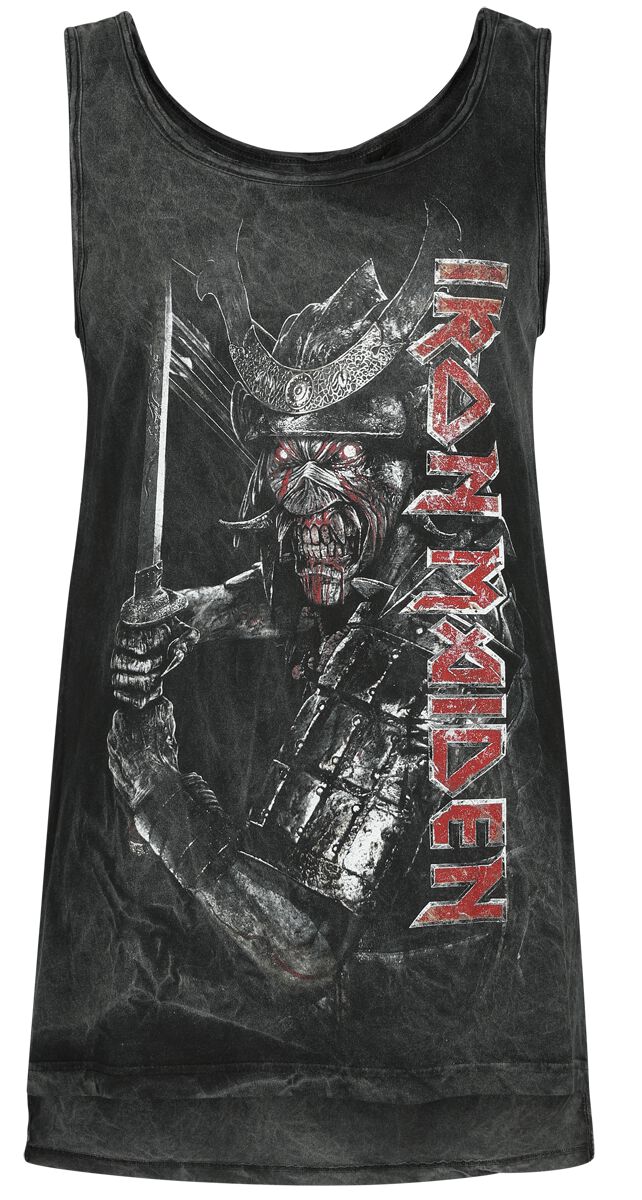 Iron Maiden Top - Street Samurai - S bis L - für Damen - Größe M - grau  - Lizenziertes Merchandise!