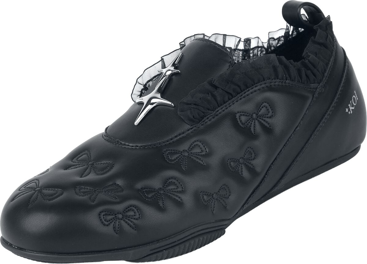 Sneaker Gothic di KOI - HEARTBREAKER SPORTY SLIP ON SHOES BLACK - EU36 a EU41 - Donna - nero