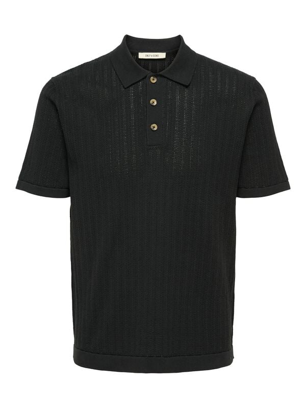 ONLY and SONS  Polo Shirt - ONSMOON REG 12 POLO KNIT NOOS - for Men - black