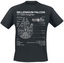 Millenium Falcon - Blueprint, Star Wars, T-Shirt
