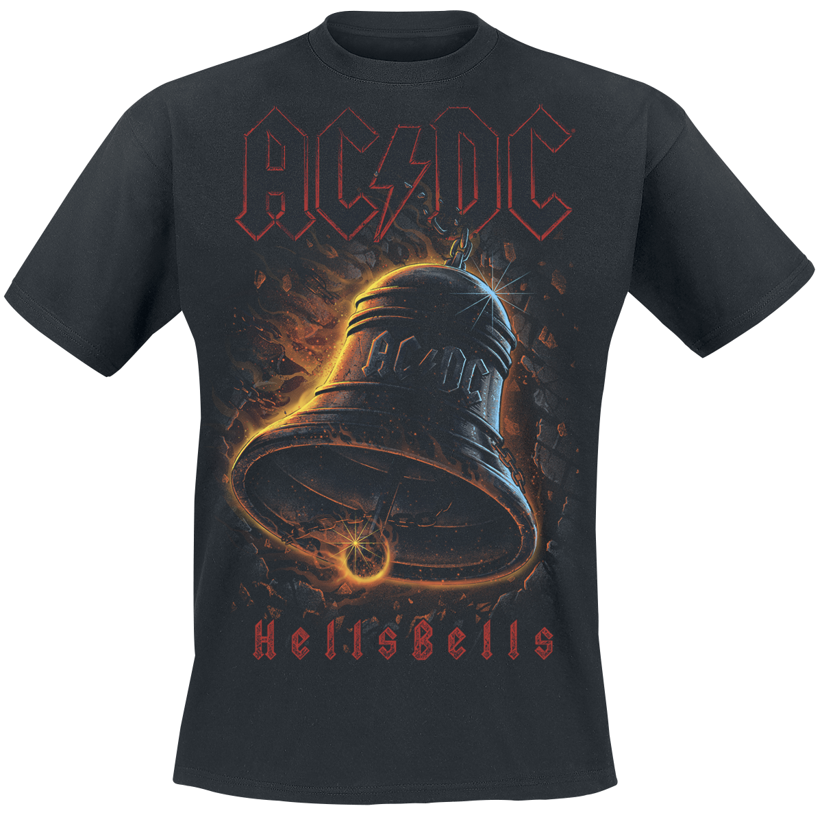 AC/DC  T-Shirt - Hells Bells - for Men - black - ACDC T-Shirt
