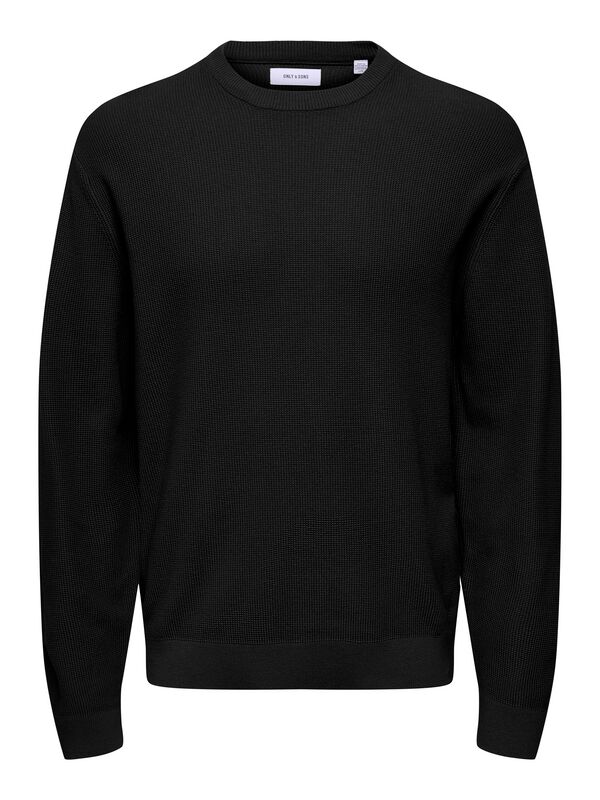 Only And Sons Onstony Rlx 12 Crew Knit Sweatshirt Black