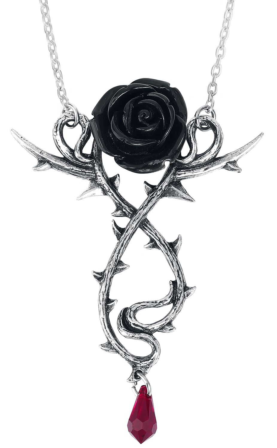 Collier Gothic de Alchemy Gothic - Carpathian Rose - pour Femme - couleur argent