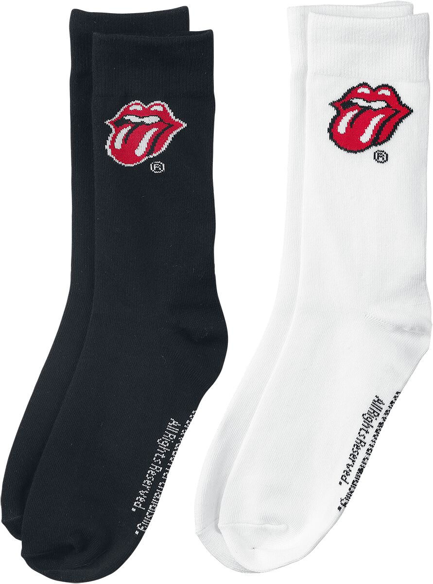 Image of The Rolling Stones Logo-Socken - 2er Pack Socken schwarz/weiß