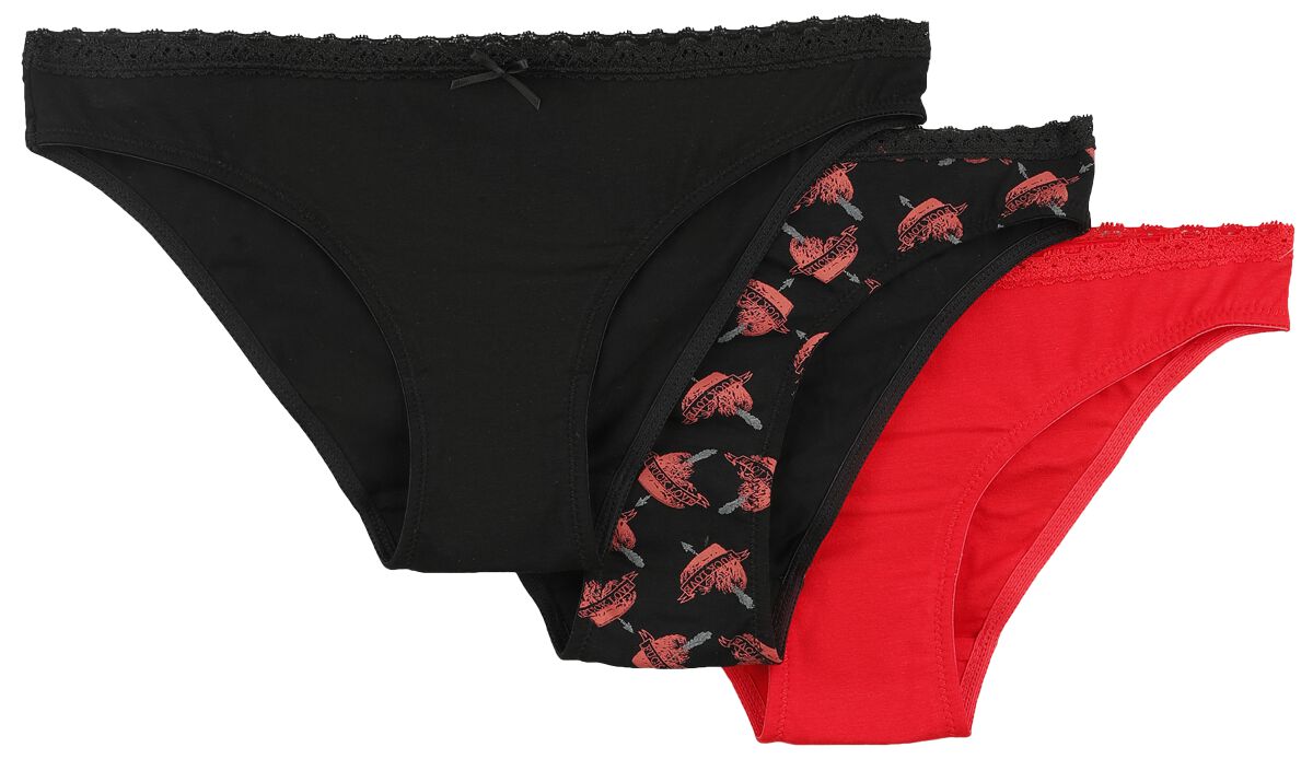 Black Premium by EMP Panty-Set - Three Pack Slips with Heart Print - XS bis XXL - für Damen - Größe L - multicolor
