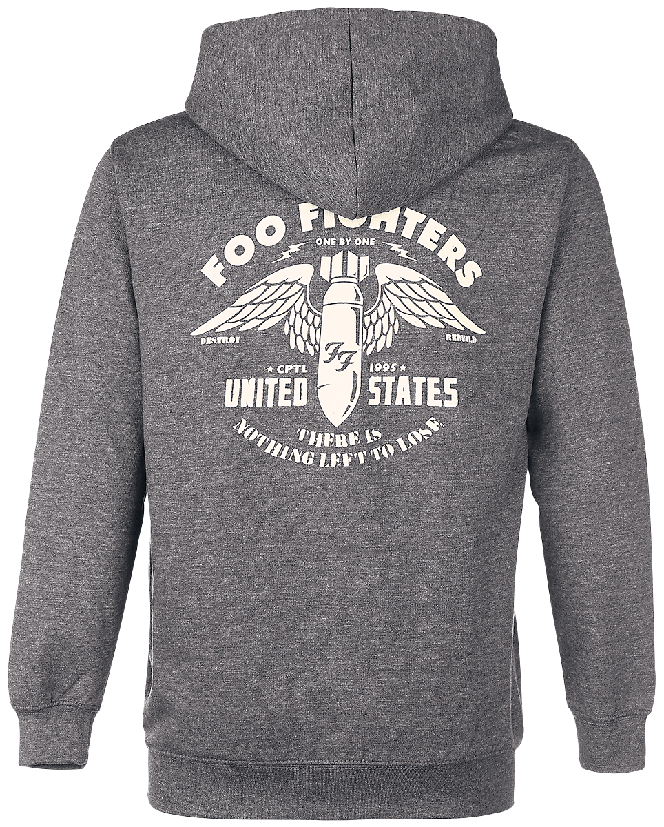 Foo Fighters Kapuzenjacke - There Is Nothing Left - S - für Männer - Größe S - charcoal meliert  - Lizenziertes Merchandise!