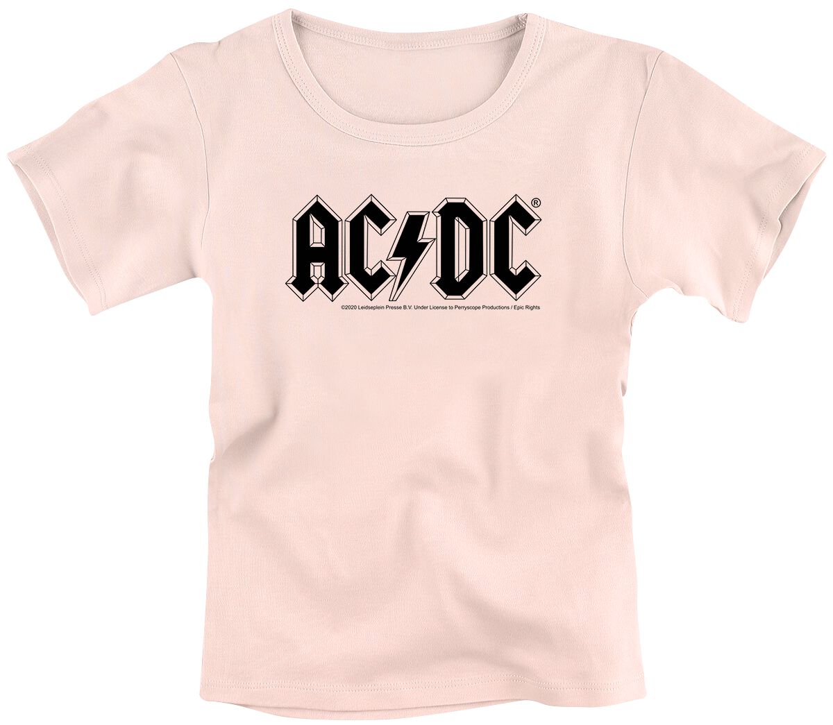 T-shirt de AC/DC - Metal-Kids - Logo - 104 à 164 - pour filles - rose clair