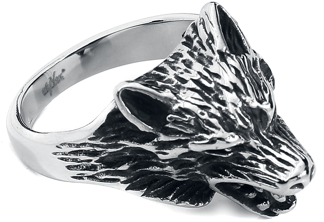 etNox hard and heavy Wolf Packs Ring silberfarben