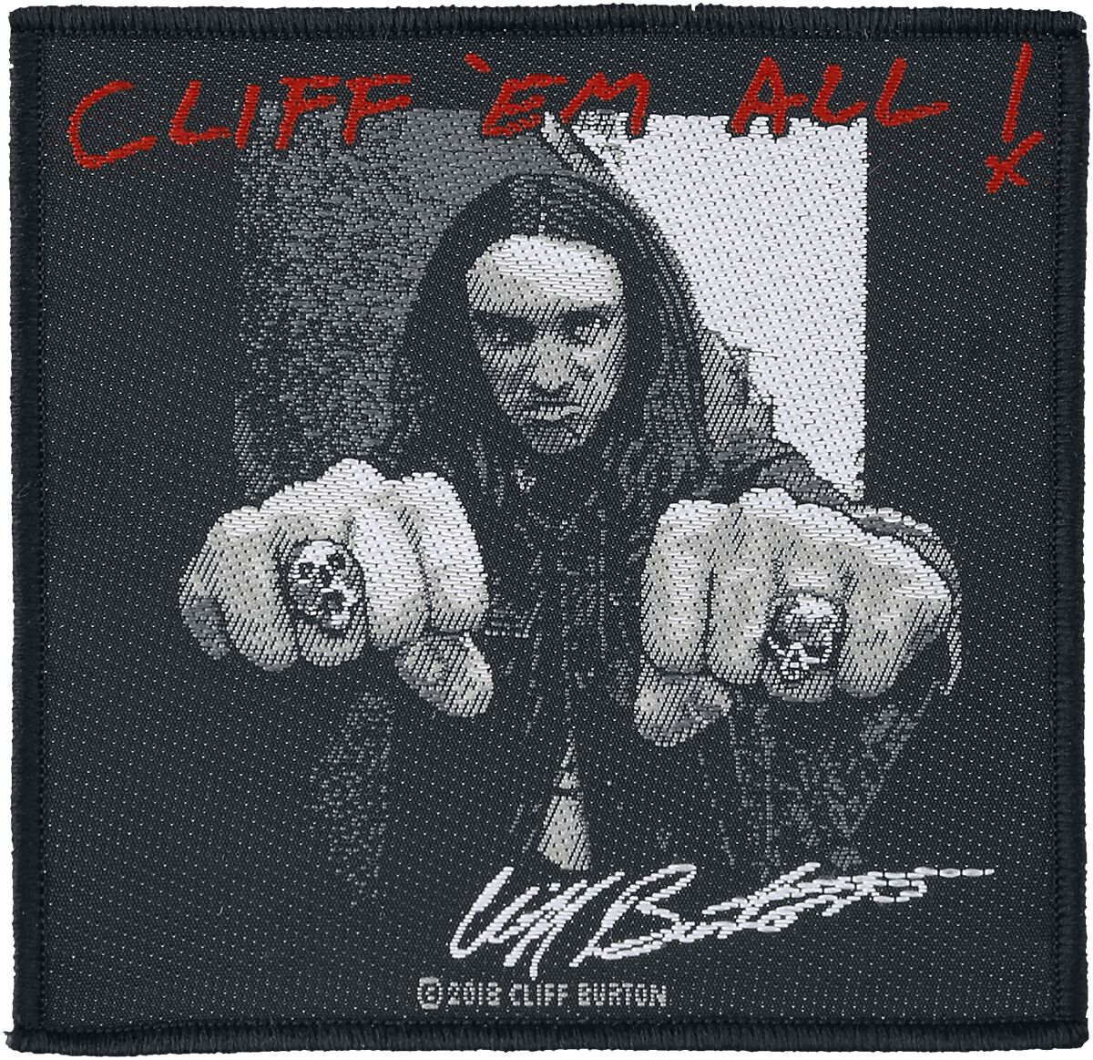 Cliff 'Em All Patch schwarz/weiß/rot von Metallica