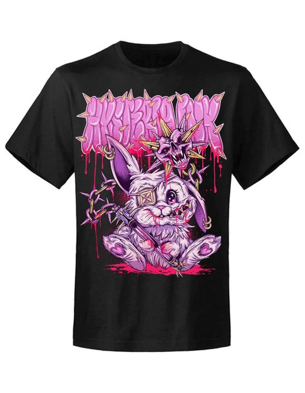 Hysteria Ink Gothic T-Shirt - Ink Rabbit 666 Ink - for Men - black
