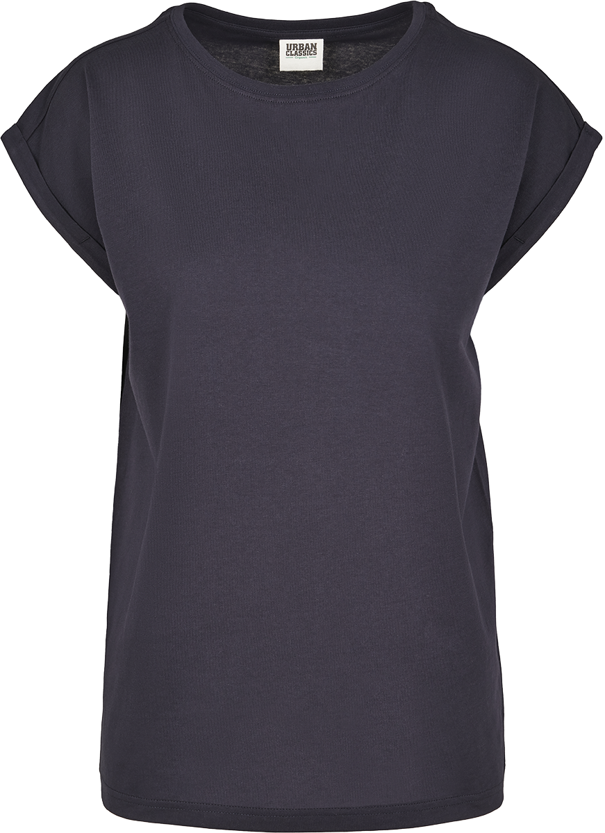 Urban Classics - Ladies Organic Extended Shoulder Tee - Girls shirt - navy image