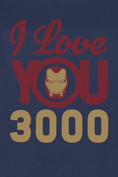 Iron Man I Love You 3000 T-Shirt navy