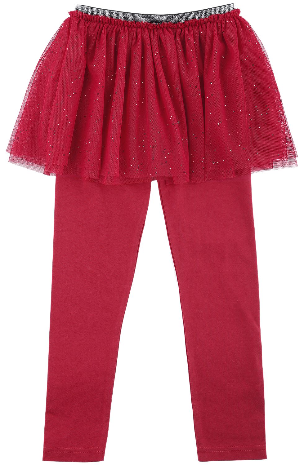 EMP Basic Collection Glittery Tulle Skirt with Leggings Leggings red