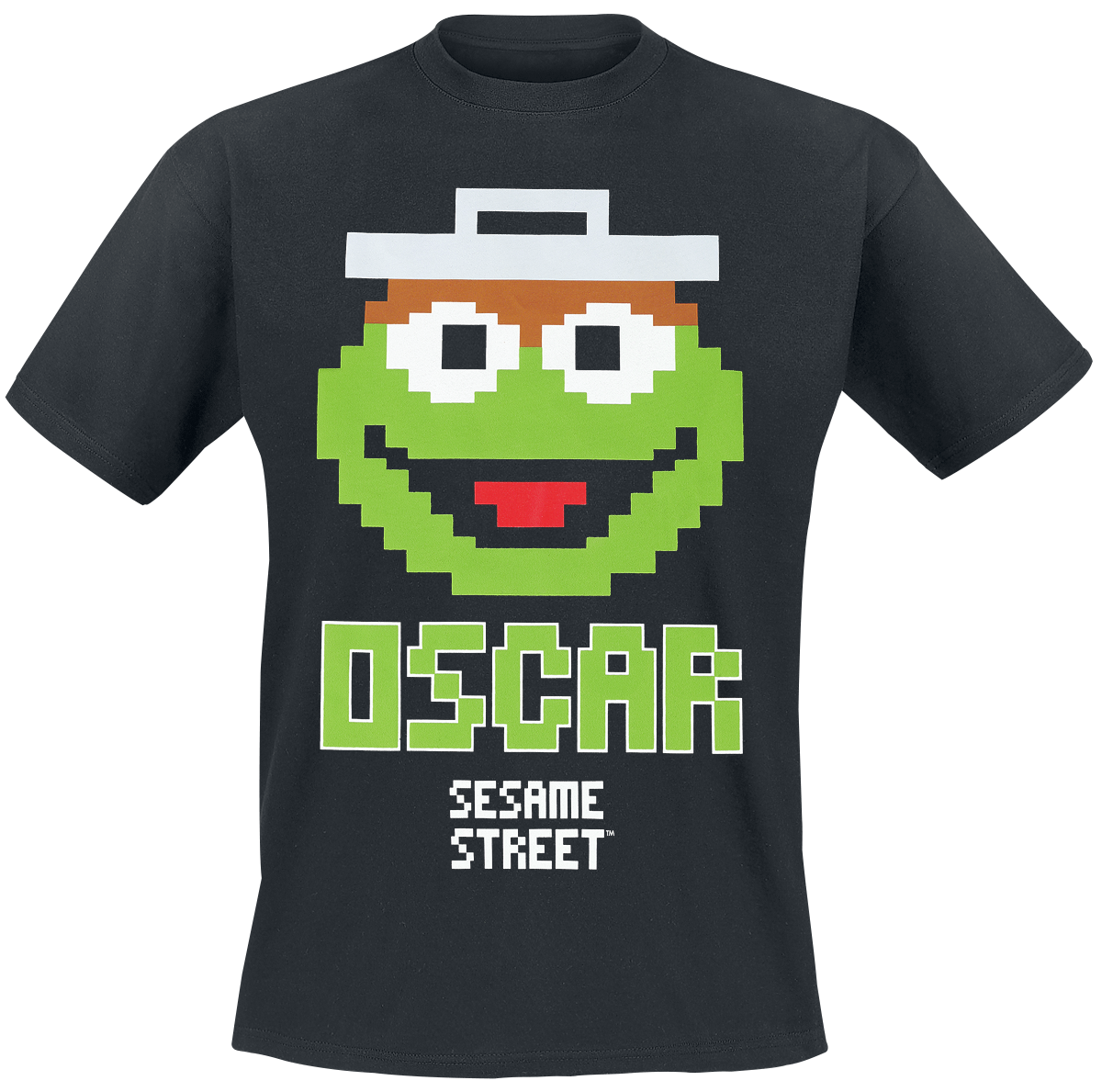 Sesame Street - Oscar 8 Bit - T-Shirt - black image