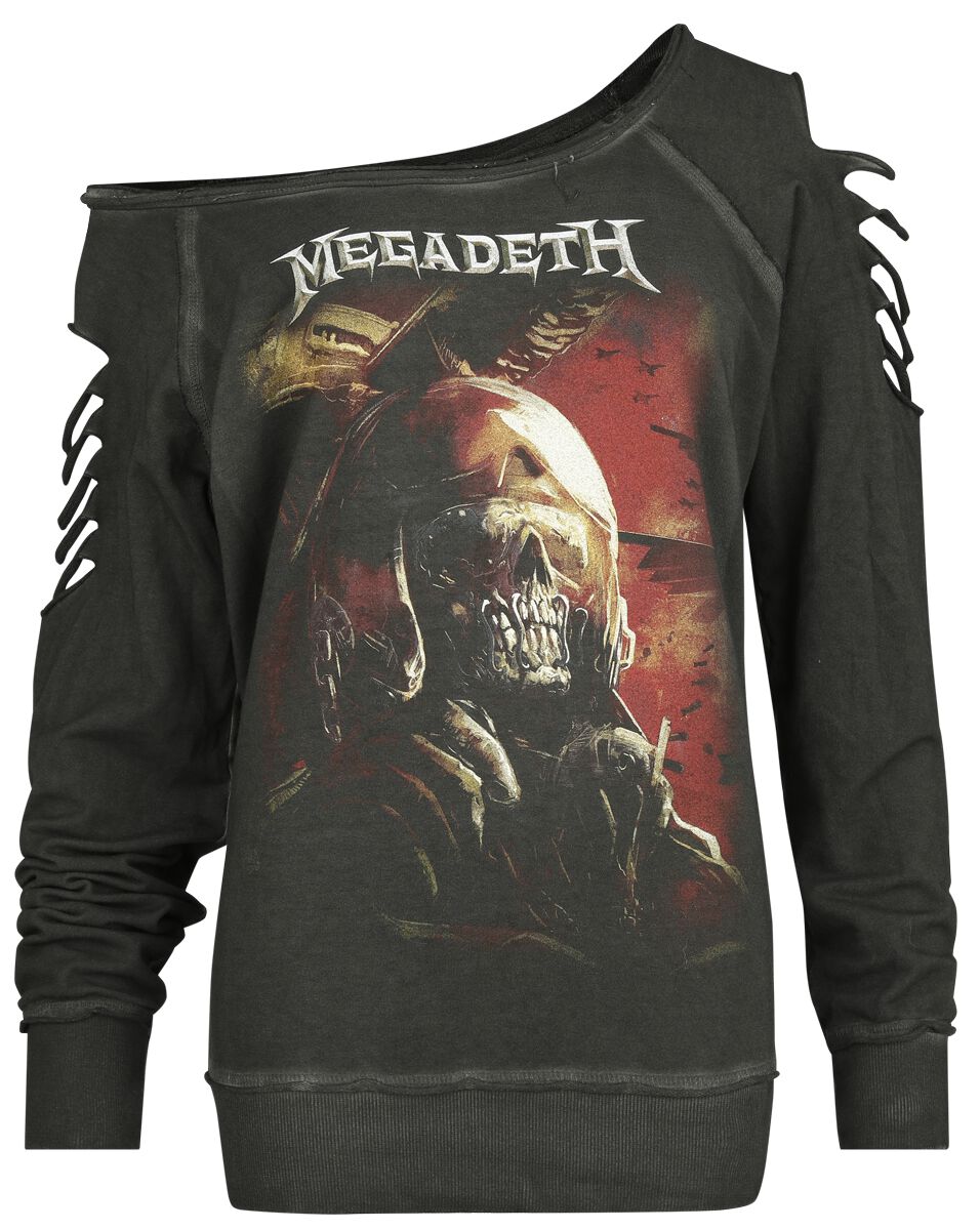 Megadeth Sweatshirt - Fighter Pilot - S bis XXL - für Damen - Größe XL - grau  - Lizenziertes Merchandise!