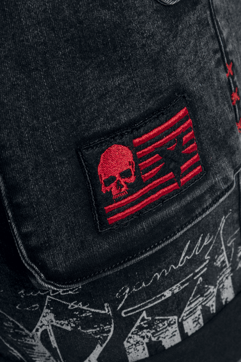 Thumbnail - Rock Rebel by EMP Shorts with Skull Buttons Short grau in 33