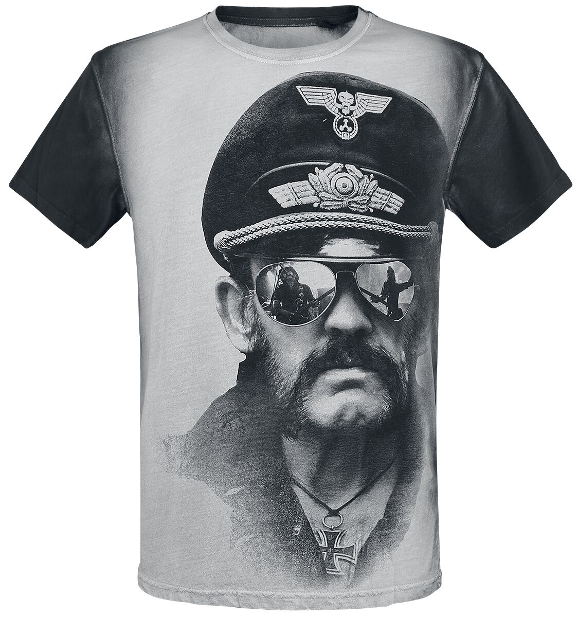 T-Shirt Manches courtes de Lemmy - Kilmister Side - S à M - pour Homme - blanc cassé/gris