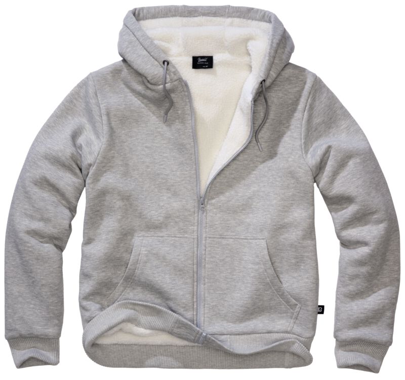 4051773270844 - Sweatjacket Teddylining Kapuzenpullover grau meliert in 5XL