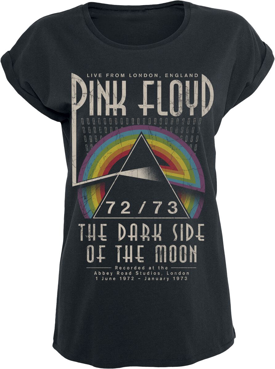 T-Shirt Manches courtes de Pink Floyd - Dark Side - Circle - S à 3XL - pour Femme - noir