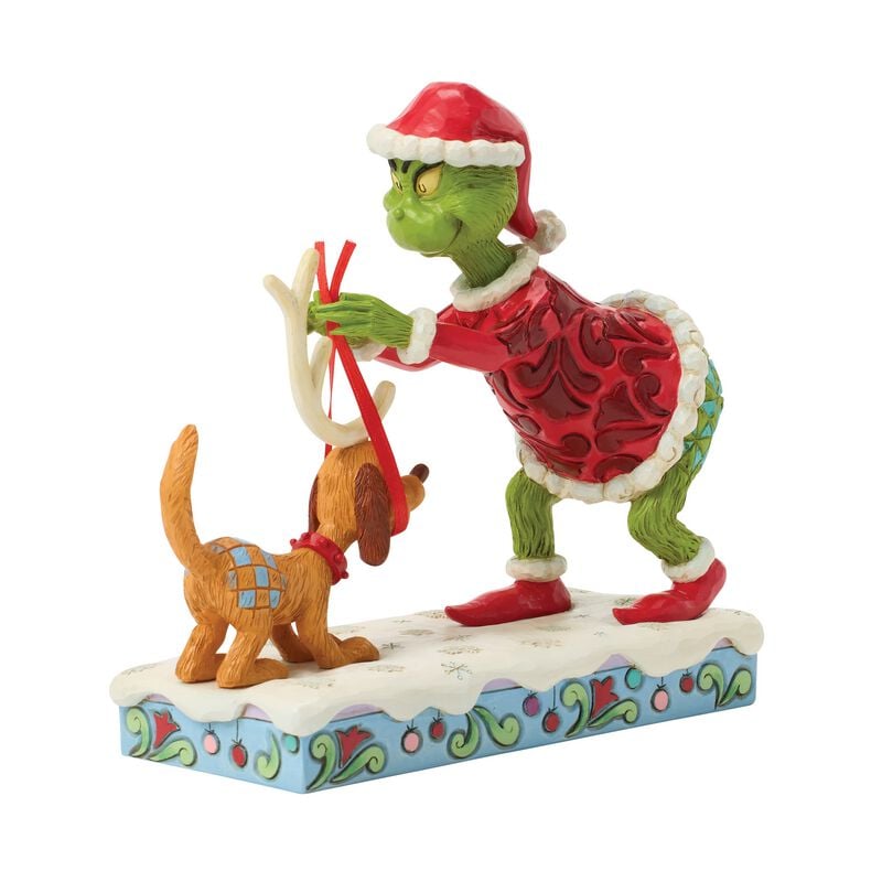 The Grinch Sammelfiguren - The Grinch Tying Antlers on Max - The Grinch by Jim Shore - multicolor  - Lizenzierter Fanartikel