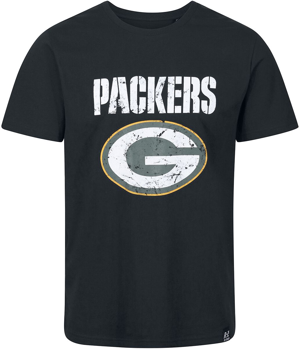 Recovered Clothing T-Shirt - NFL Packers Logo - S bis M - für Männer - Größe S - schwarz