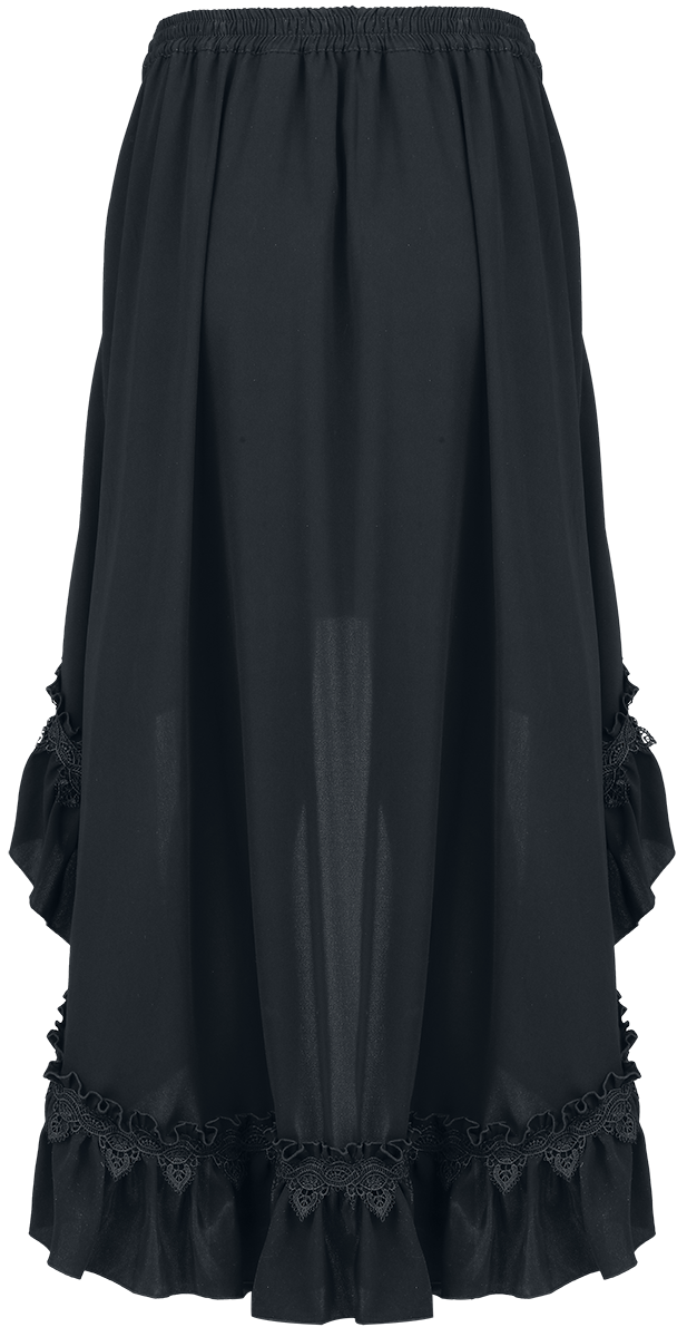 Sinister Gothic - Gothic Rock knielang - Gothic Vokuhila Rock - XS bis XXL - für Damen - Größe XL - schwarz